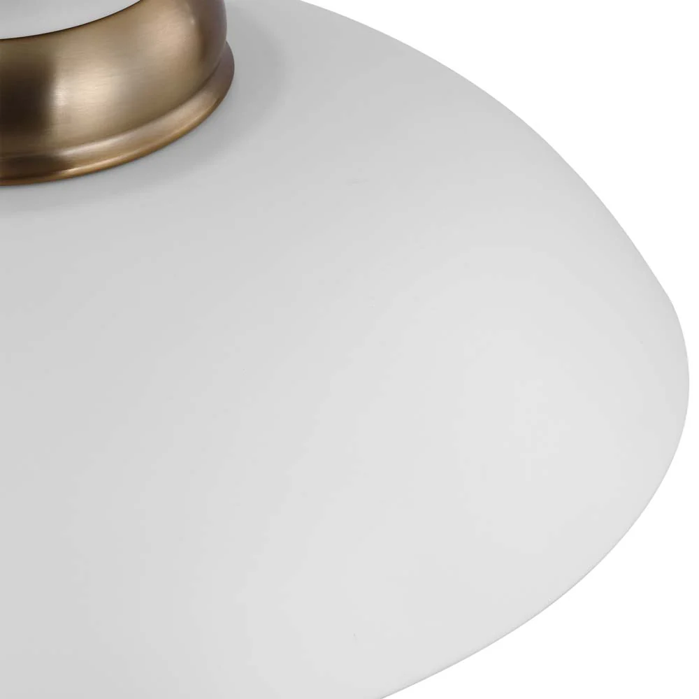 Perkins 1-Light Small Pendant Matte White with Burnished Brass - Image 4