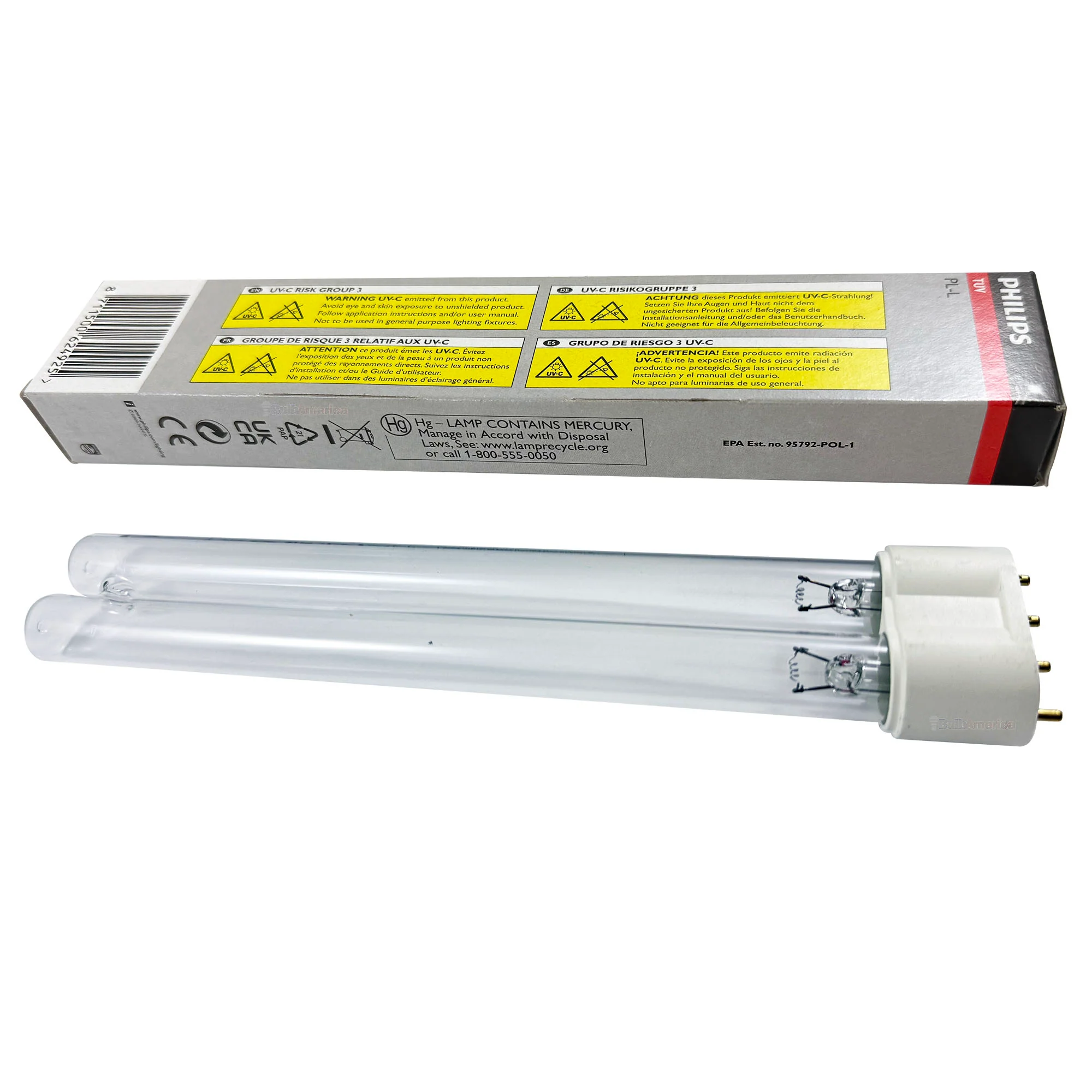 Philips 108258965 18w TUV PL-L 18W/4P UVC 4-Pin 2G11 Base Germicidal lamp - Image 3
