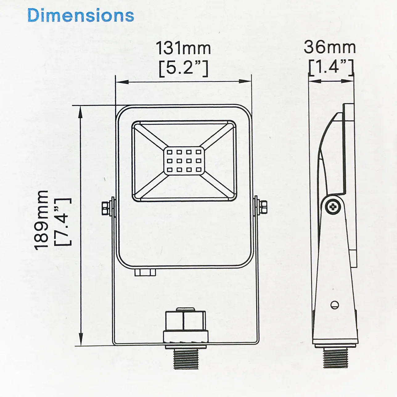 Philips 10W LED 5000K 1000Lm Floodlight Knuckle Mount/Yoke Mount - Image 2
