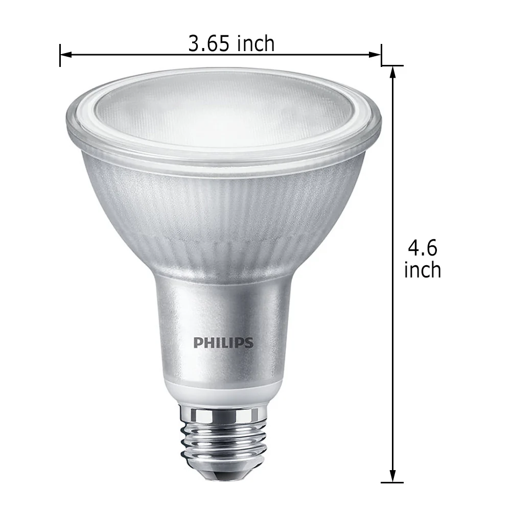 Philips 10w LED PAR30L Dimmable 3000K Bright White Flood 40 Bulb - 75w equiv. - Image 2
