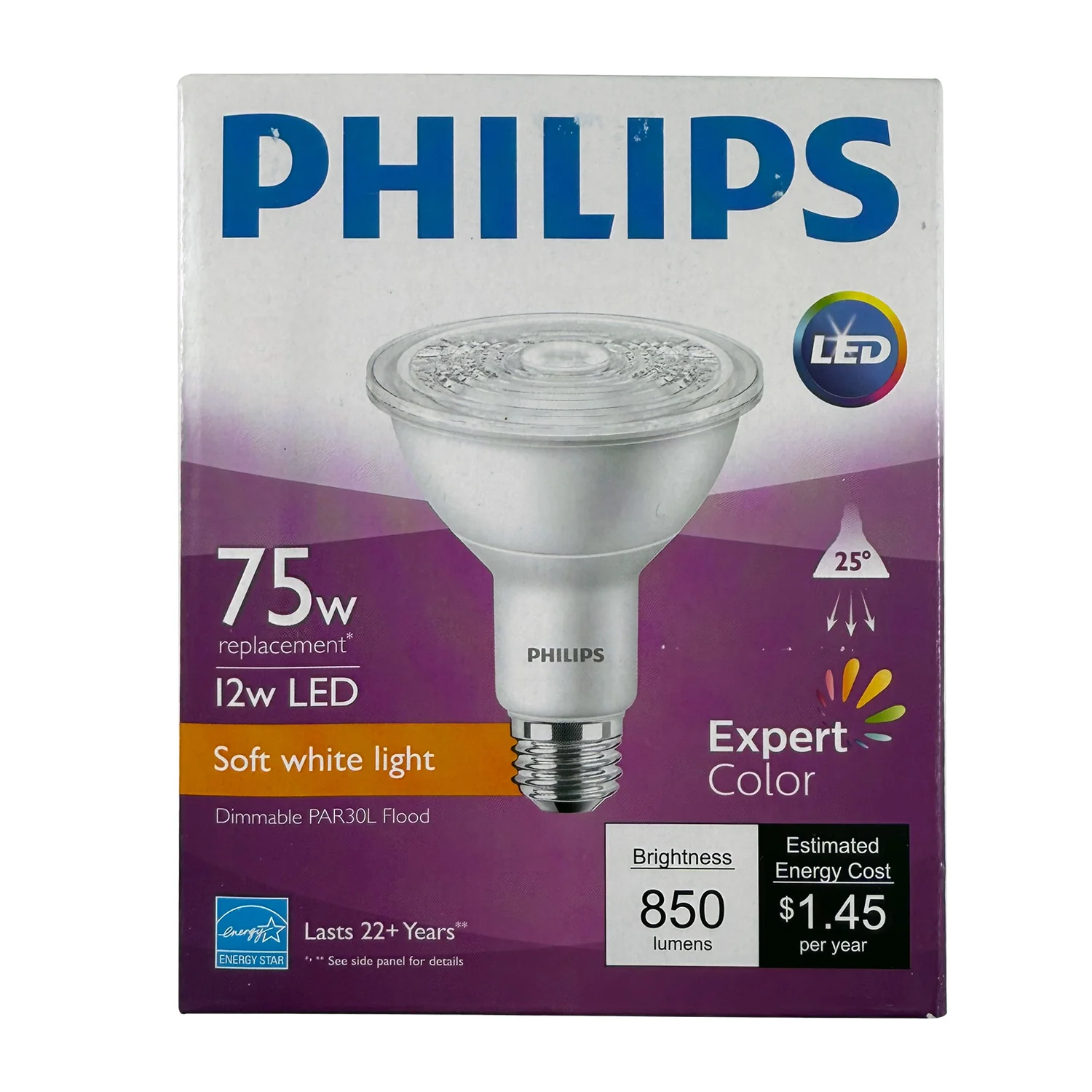 Philips 12w PAR30LN LED Flood 25 deg. Dimmable Soft White Bulb - 75w Equiv. - Image 3