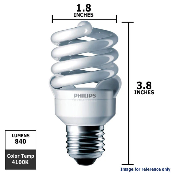 Philips 13w 120v 4100k E26 Twist Cool White Fluorescent Light Bulb - Image 2