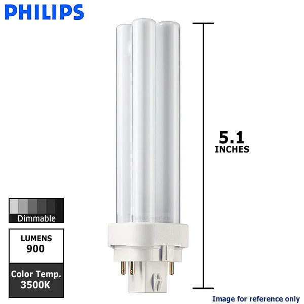 Philips 13w Double Tube 4-Pin G24Q-1 3500K White Fluorescent Light Bulb - Image 2