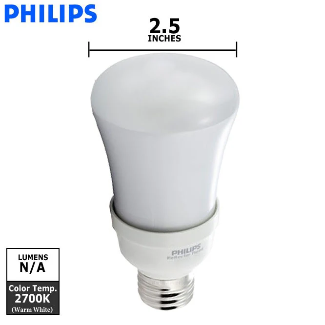 Philips 14w 120v EL/A R20 Soft White E26 2700K Fluorescent Light Bulb - Image 2