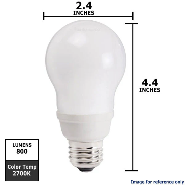 Philips 14w CFL A-Shape Soft White 2700K Compact Fluorescent Light Bulb - Image 2