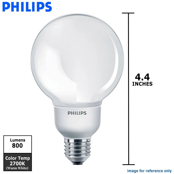 Philips 14w EL/A E26 Warm White Energy Saver Decoratives Globe Fluorescent Light Bulb - Image 2