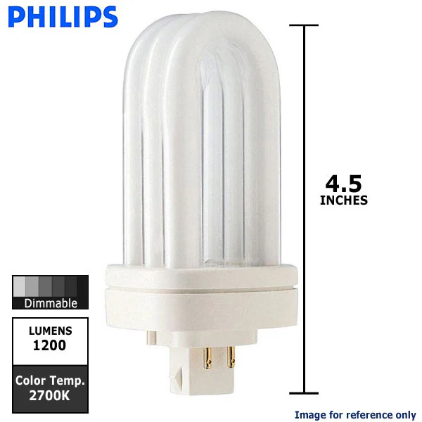 Philips 18w Triple Tube 4-Pin GX24Q-2 2700k Fluorescent Light Bulb - Image 2