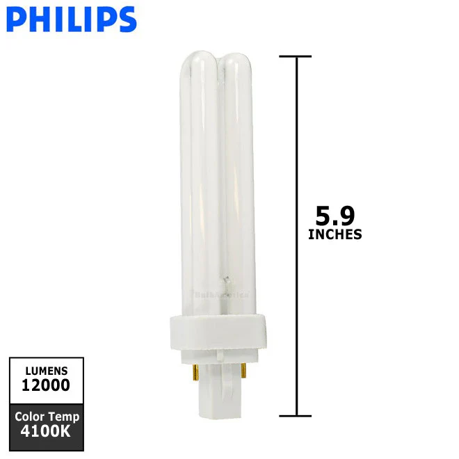 Philips 18w PL-C 18W/840/ALTO 4100K G24D-2 Double Tube 2-Pin Fluorescent Bulb - Image 3