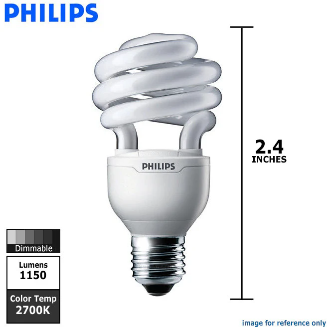 Philips 20w EL/mDT Warm White E26 Energy Saver Dimmables Fluorescent Light Bulb - Image 3