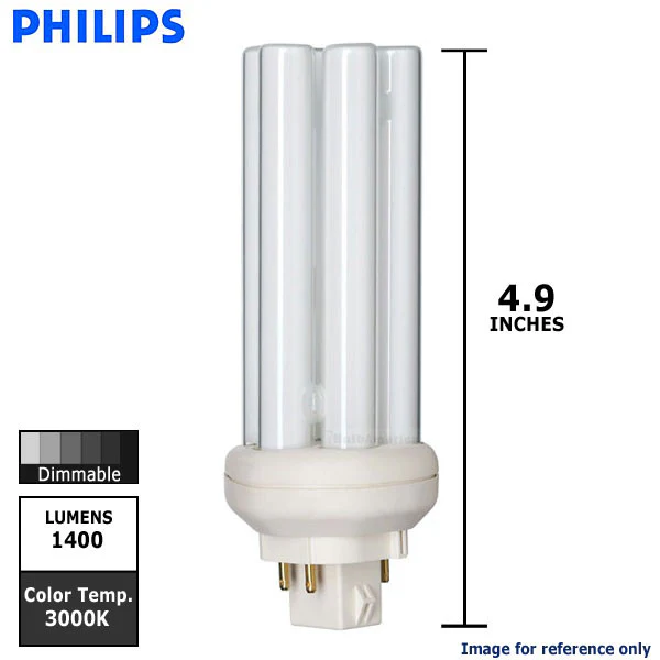 Philips 21w Triple Tube 4-Pin GX24Q-3 Warm White 3000K Fluorescent Light Bulb - Image 2