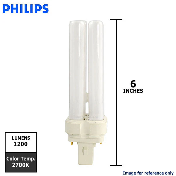 PHILIPS 22W GX32d-2 2700K 2-Pin Linear CFL Light Bulb PLC 15MM/22W/827 - Image 2