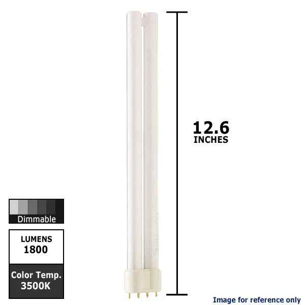 Philips 24w Single Tube 4-Pin 2G11 Silicon 3500K White Fluorescent Light Bulb - Image 2