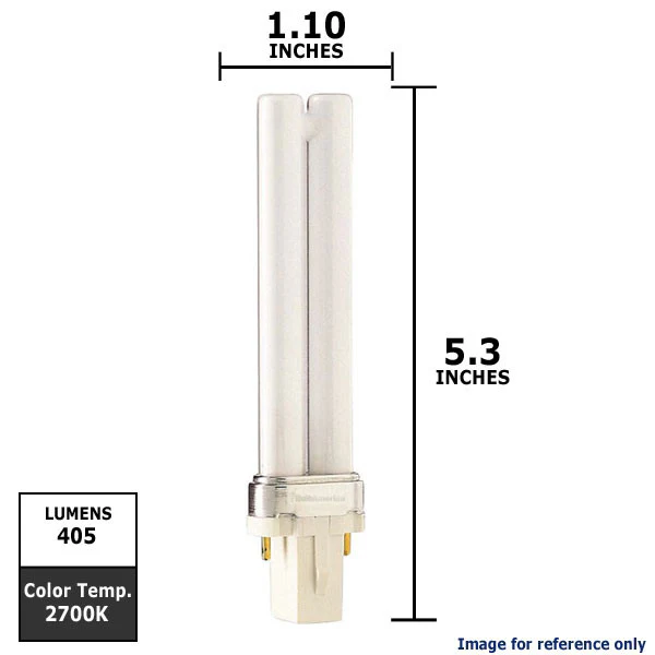 Philips 260574 PL-S 7W/827/2P 7W G23 2700K Fluorescent Light Bulb - Image 2