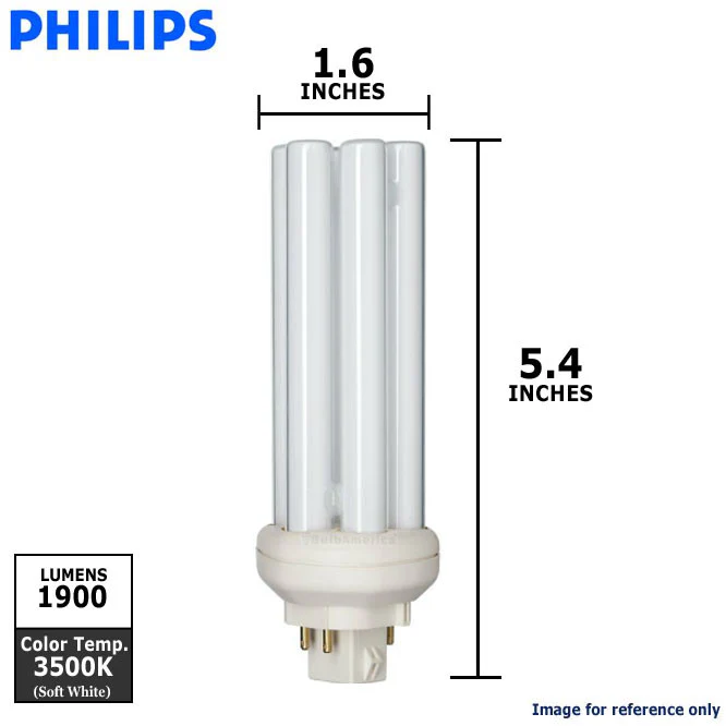 Philips 27w Triple Tube 4-Pin GX24Q-3 3500K Fluorescent Light Bulb - Image 2