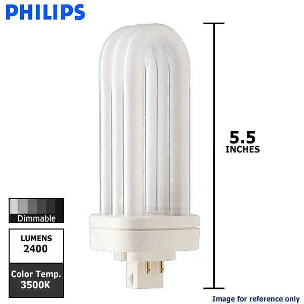 Philips 32w Triple Tube 4-Pin GX24Q-3 3500k White Fluorescent Light Bulb - Image 2