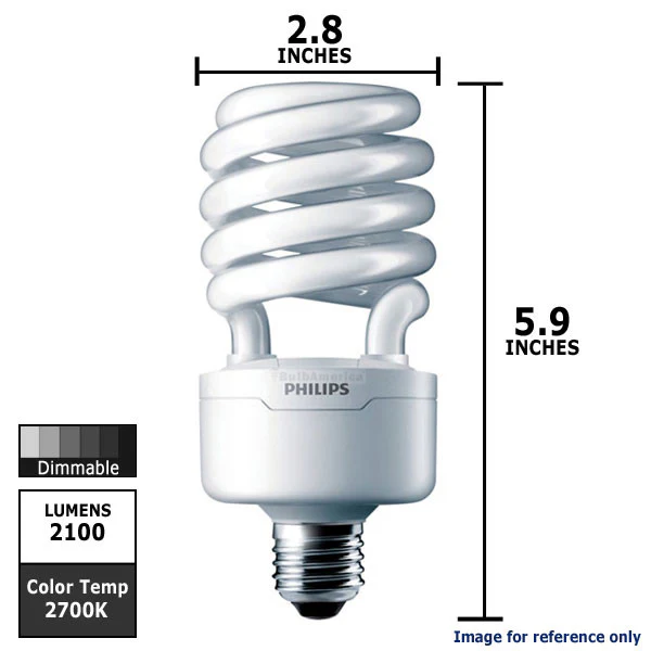 Philips 32w Twist E26 2700k Dimmable EL-DT Warm White Fluorescent Light Bulb - Image 2