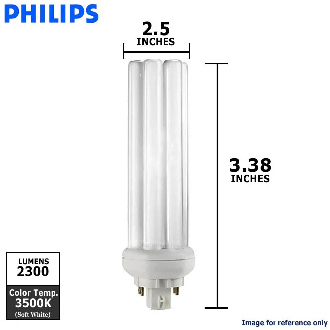 Philips 33w Triple Tube 4-Pin 3500K GX24q-4 Fluorescent Light Bulb - Image 2