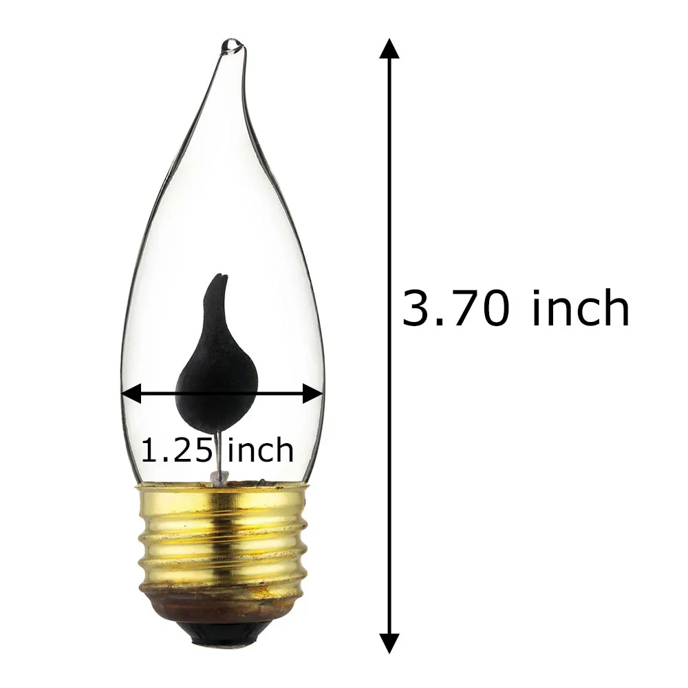 Philips 3W 120V Flicker Flame CA10 Clear E26 Base Incandescent Light Bulb - Image 3