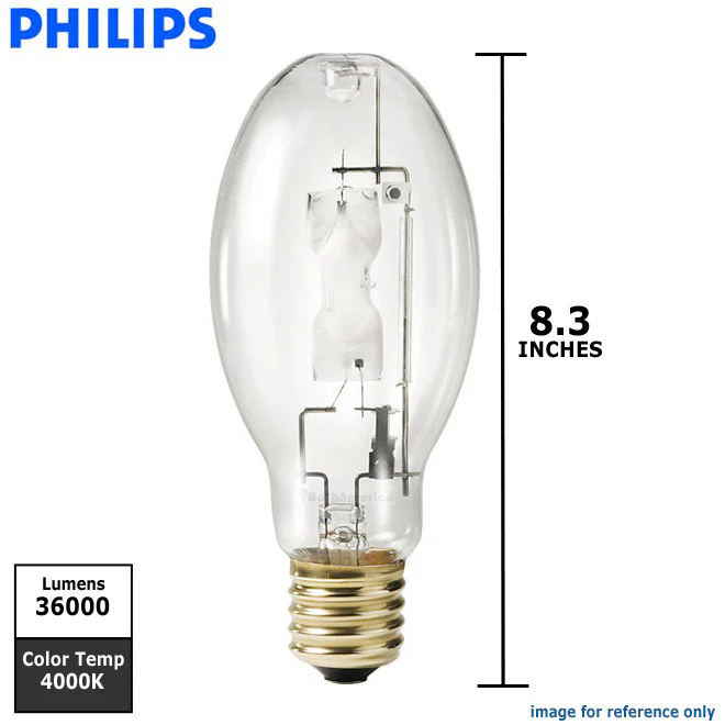 Philips 400w ED28 Clear E39 Switch Start Metal Halide Standard HID Light Bulb - Image 2