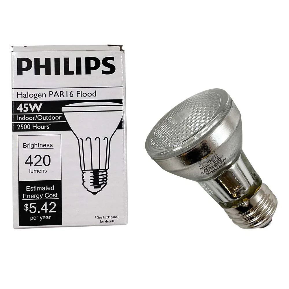 Philips 45W 120V PAR16 Flood 2500hr Indoor/Outdoor Halogen Bulb - Image 2