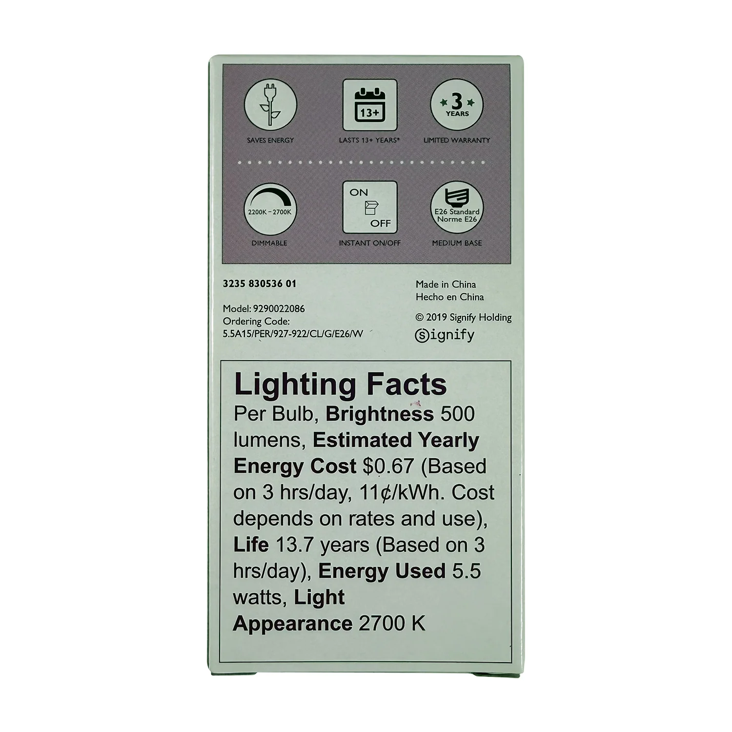 Philips 5.5w A15 Filament LED 2,700K Soft White Warm Glow Dimmable - 60w Equiv - Image 3