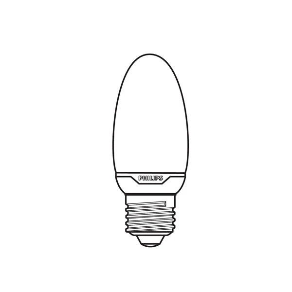 Philips 5w 120v E12 2700K Warm White Decorative Fluorescent Light Bulb - Image 2