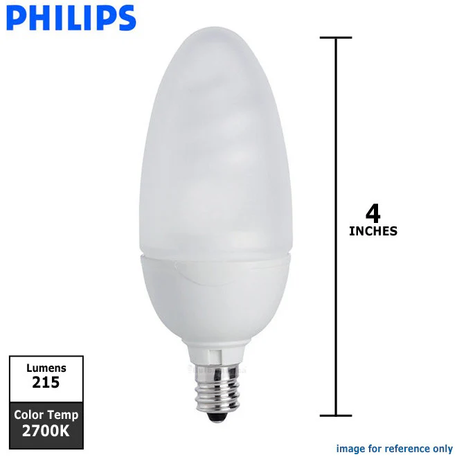 Philips 5w EL/mCan T2 Warm White E12 Energy Saver Decoratives Fluorescent Light Bulbs - Image 2