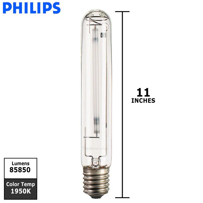 Philips 600w 2T40 Clear E39 Horticulture HID Light Bulb - Image 2