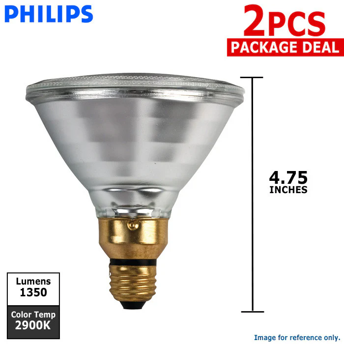 2Pk - Philips 72w PAR38 Flood FL25 Halogen Bulb - 90w Replacement - Image 3