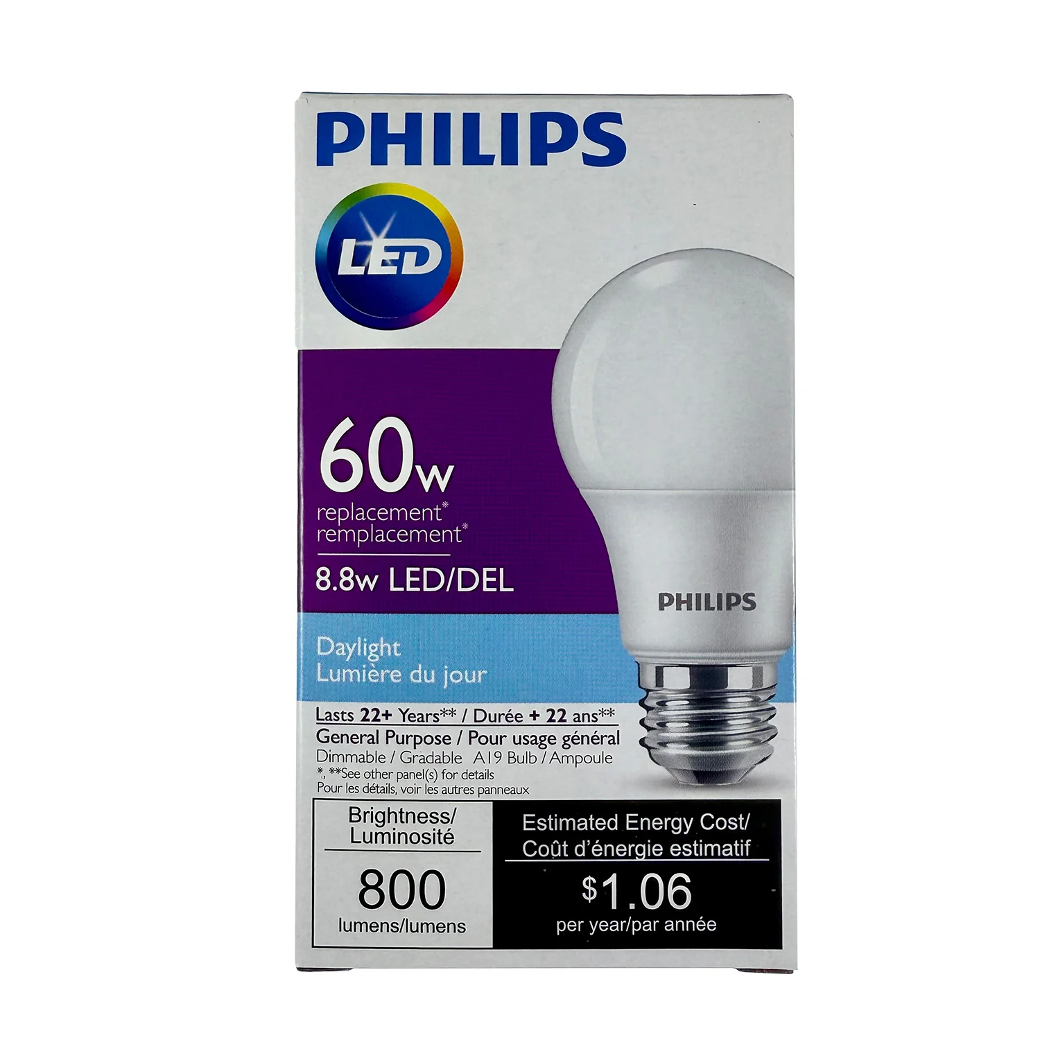 Philips 8.8W A19 800Lm 5000K Daylight Dimmable - 60w Equiv - Image 2