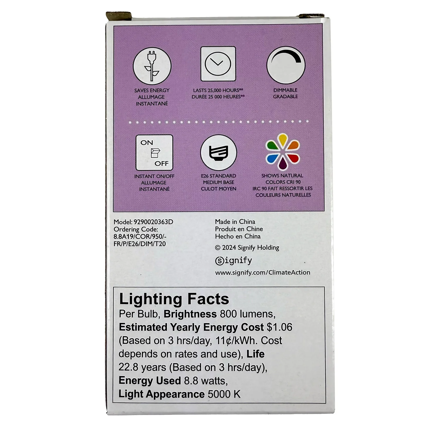 Philips 8.8W A19 800Lm 5000K Daylight Dimmable - 60w Equiv - Image 3