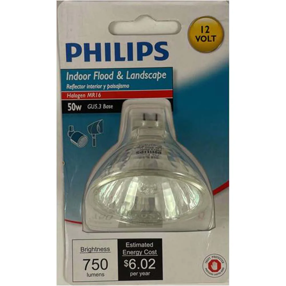 Philips EXN 50w 12V MR16 Flood 36deg 750Lm Indoor & Landscape Halogen Bulb - Image 3