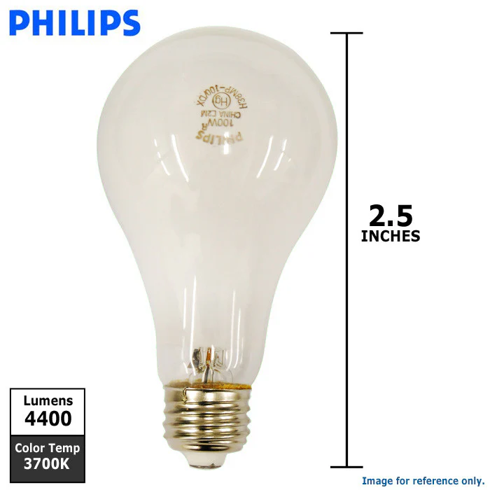 Philips H38MP-100DX 100w A23 3700K Cool White Mercury Vapor HG HID Light Bulb - Image 2