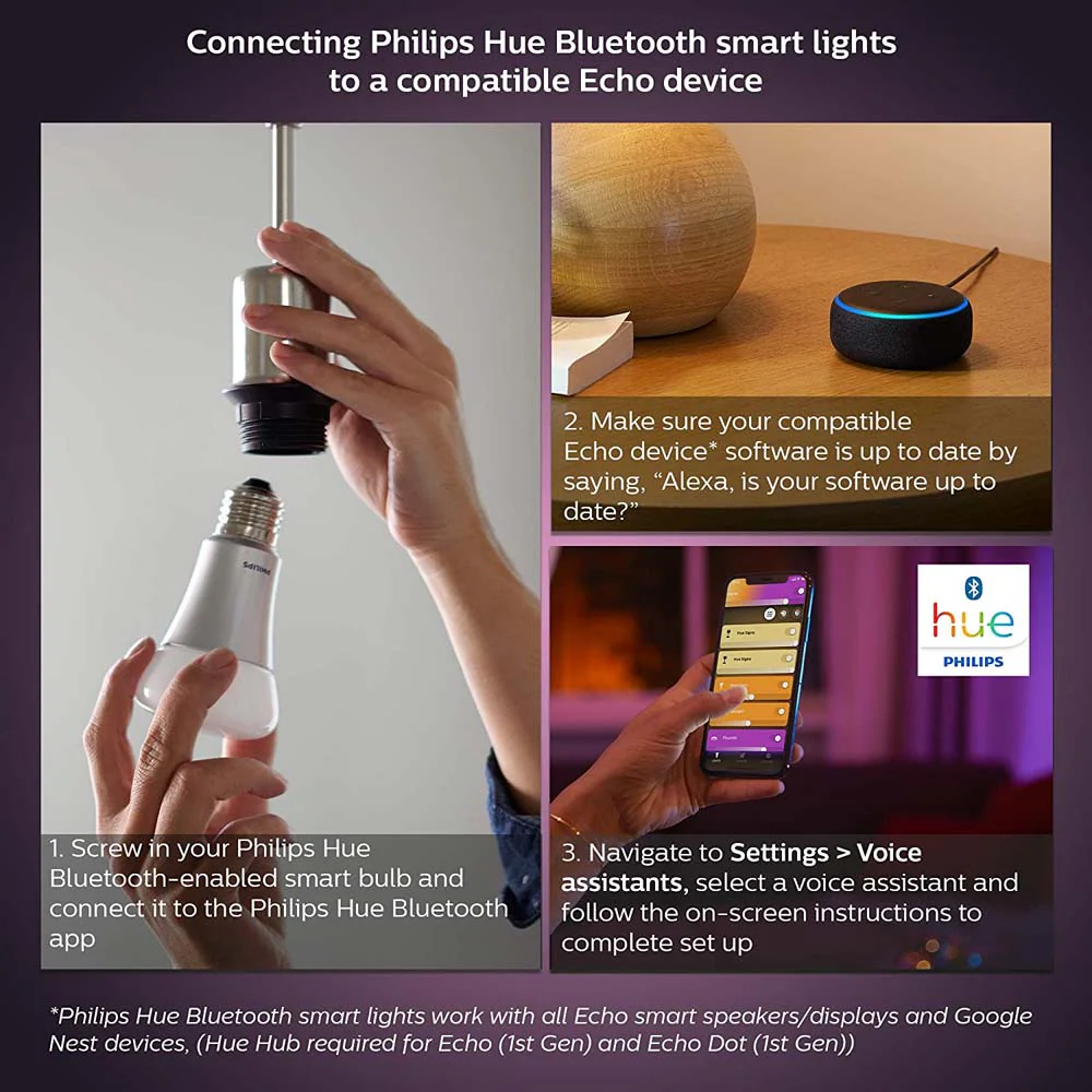 Philips Hue White and Color Ambiance A19 E26 Bluetooth & Zigbee LED Smart Bulb - Image 7