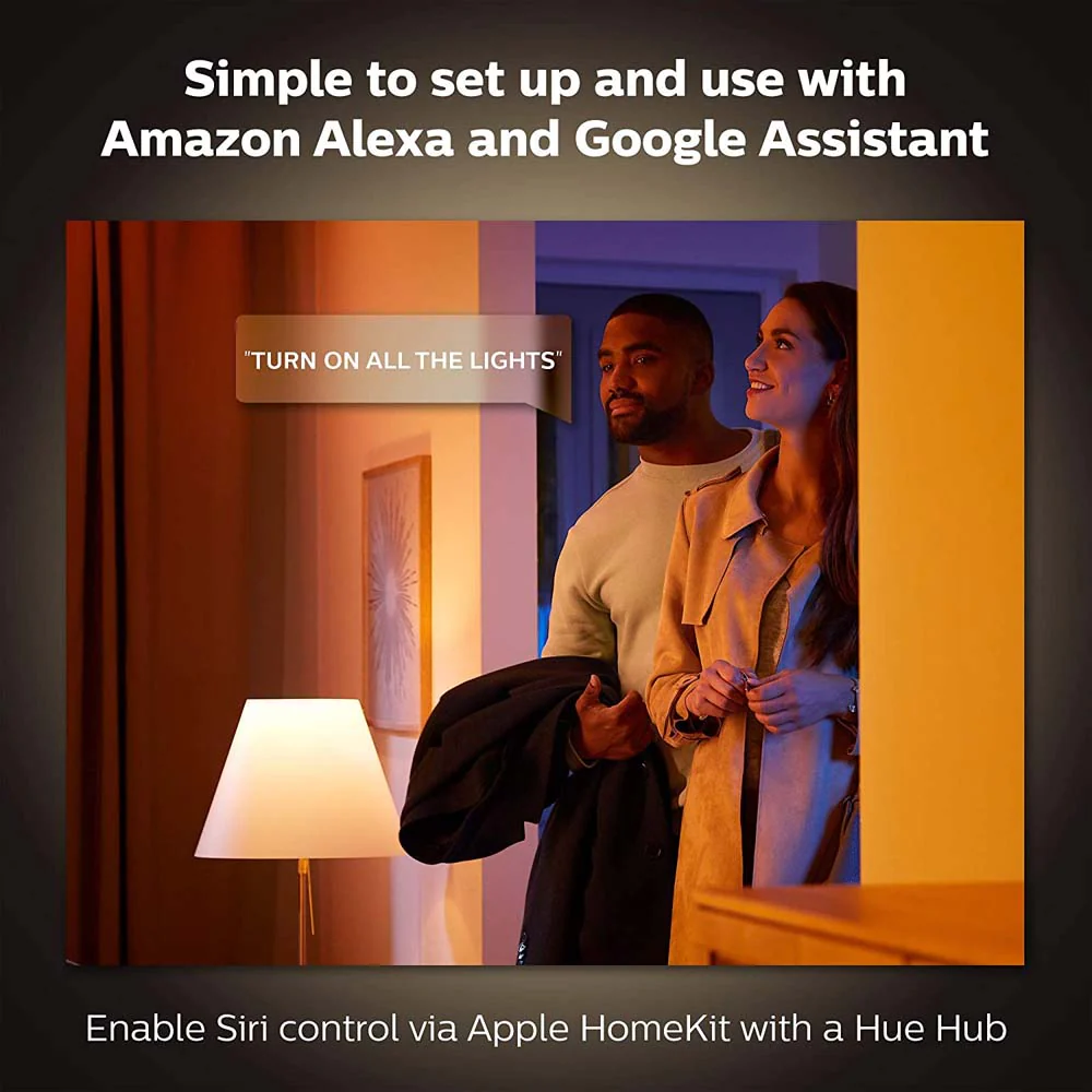 Philips Hue White and Color Ambiance A19 E26 Bluetooth & Zigbee LED Smart Bulb - Image 8