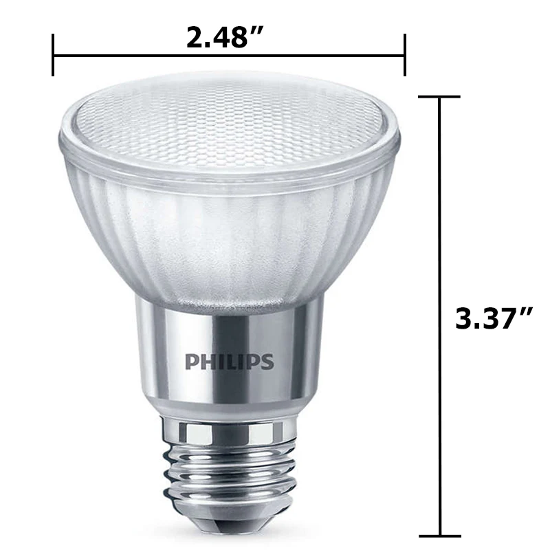 Philips 7w PAR20 LED 3000K Dimmable Flood Bulb - 50w Equiv. - Image 3