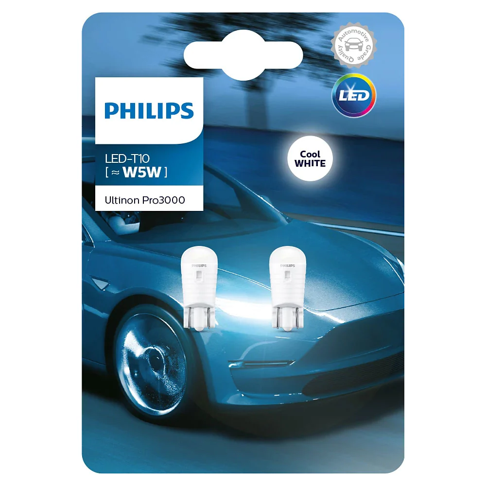 Philips Ultinon PRO3000 LED 158, 168, 194, 2825, W5W Cool White Automotive Bulb - Image 4
