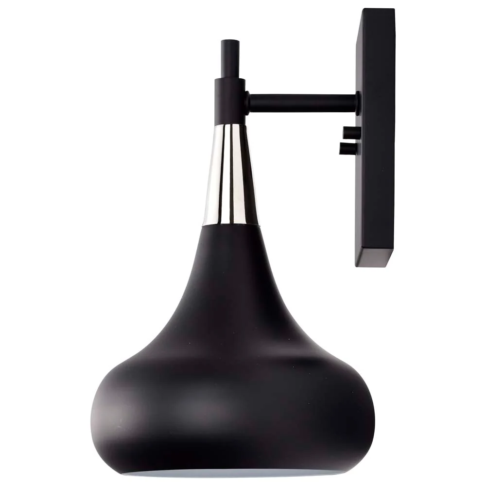 Phoenix 1-Light Wall Sconce Matte Black with Polished Nickel - Image 5