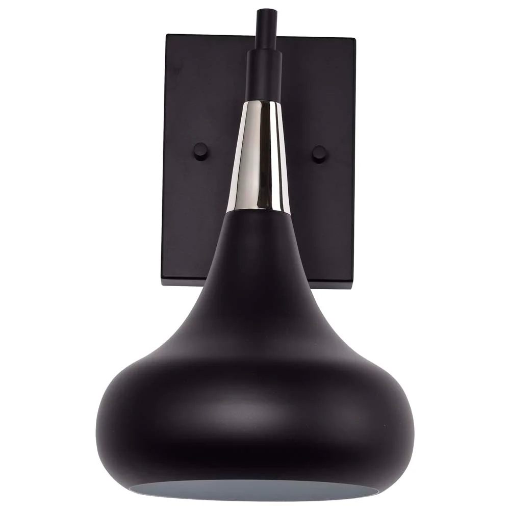 Phoenix 1-Light Wall Sconce Matte Black with Polished Nickel - Image 7