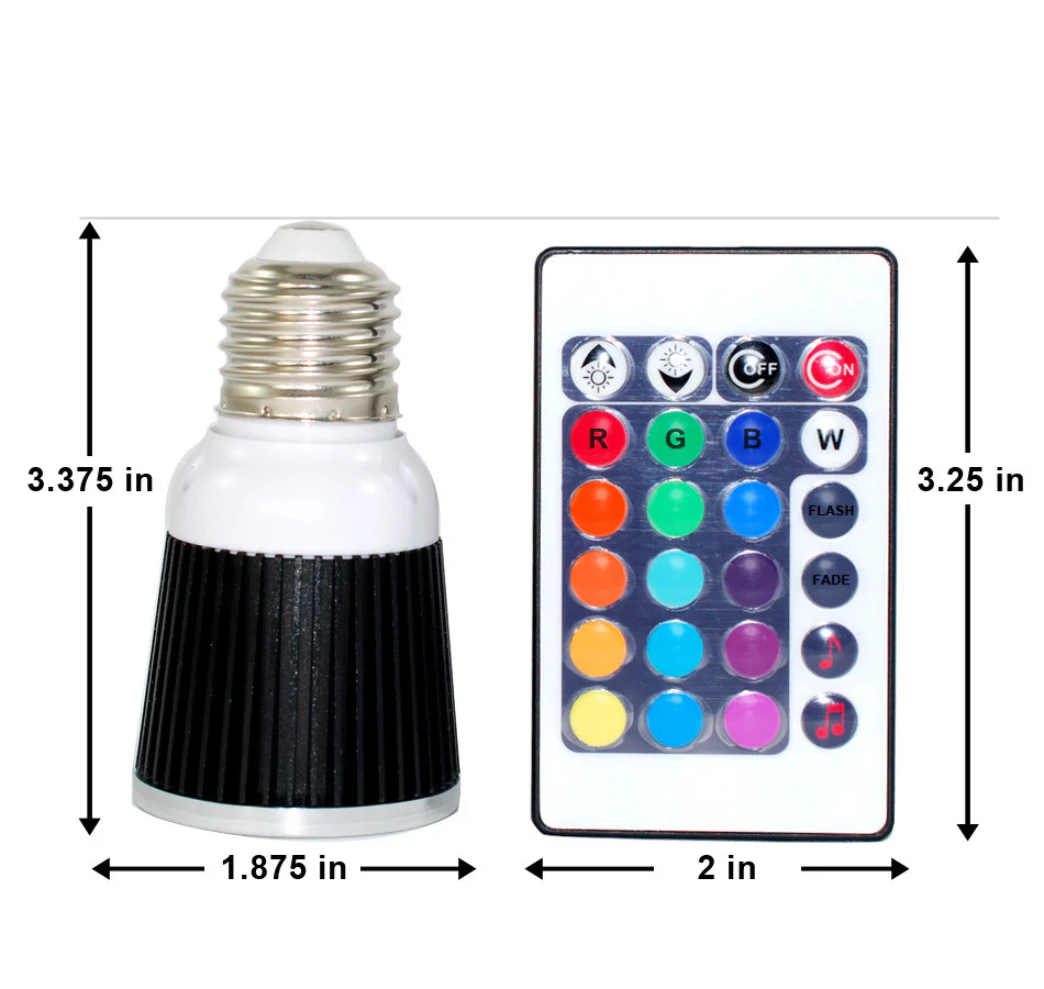 PLATINUM Music LED Color Changer E27 Lamp With Wireless Remote - Image 2