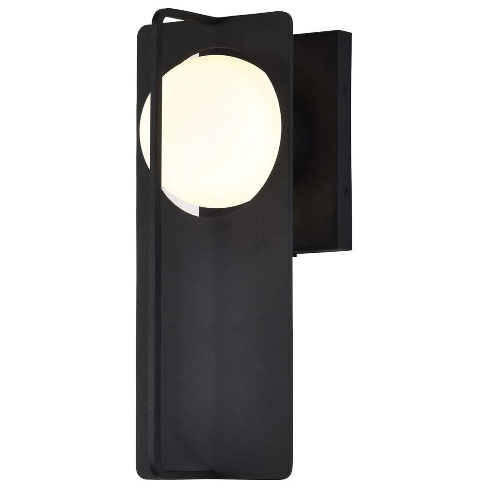 Portal 6W LED Medium Wall Lantern Matte Black w/ White Opal Glass - Image 2