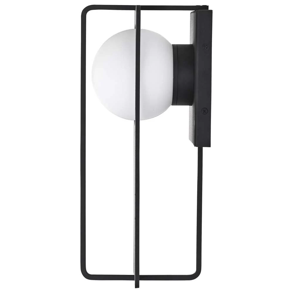 Portal 6W LED Medium Wall Lantern Matte Black w/ White Opal Glass - Image 3