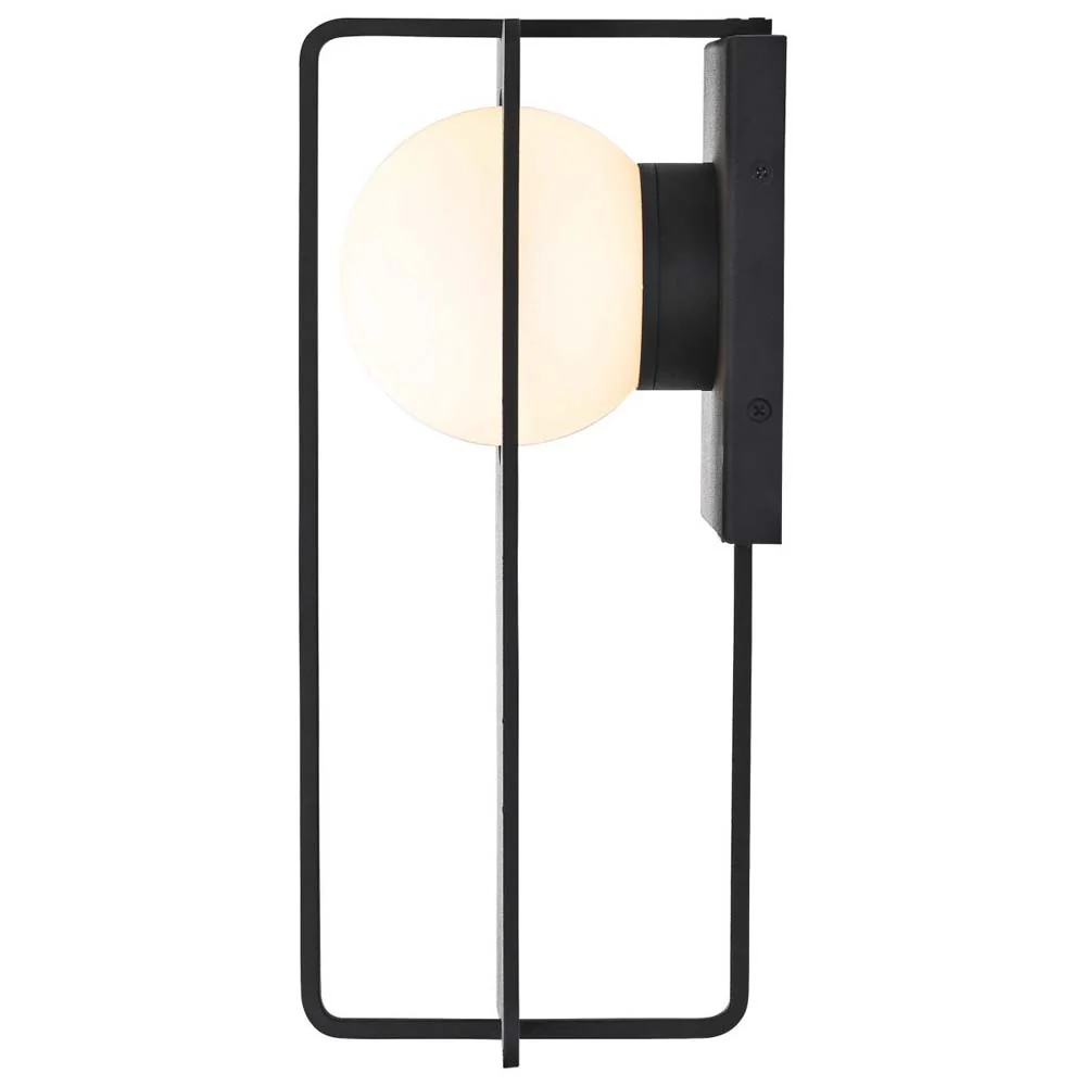 Portal 6W LED Medium Wall Lantern Matte Black w/ White Opal Glass - Image 4