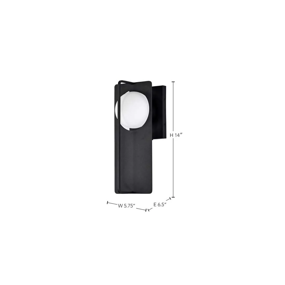 Portal 6W LED Medium Wall Lantern Matte Black w/ White Opal Glass - Image 7