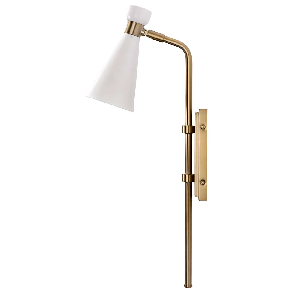 Prospect 1-Light Wall Sconce Matte White with Burnished Brass - Image 6