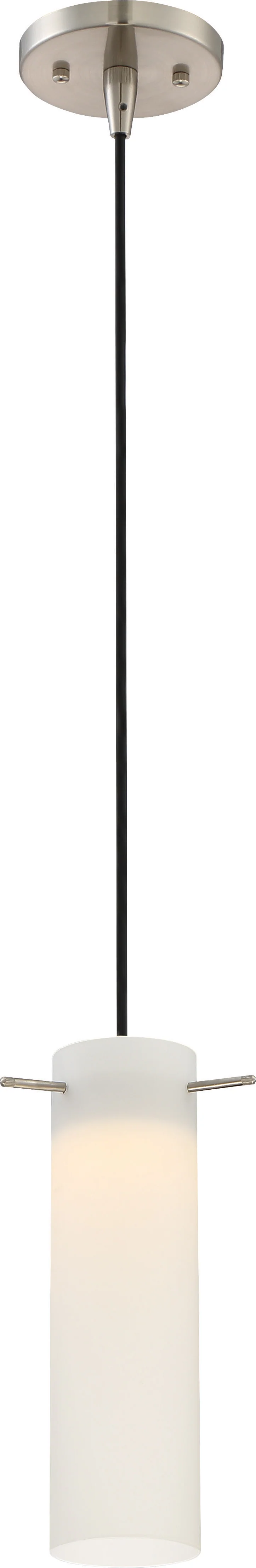 Nuvo Pulse 1-Light LED Mini Pendant w/ White Opal Glass in Brushed Nickel Finish