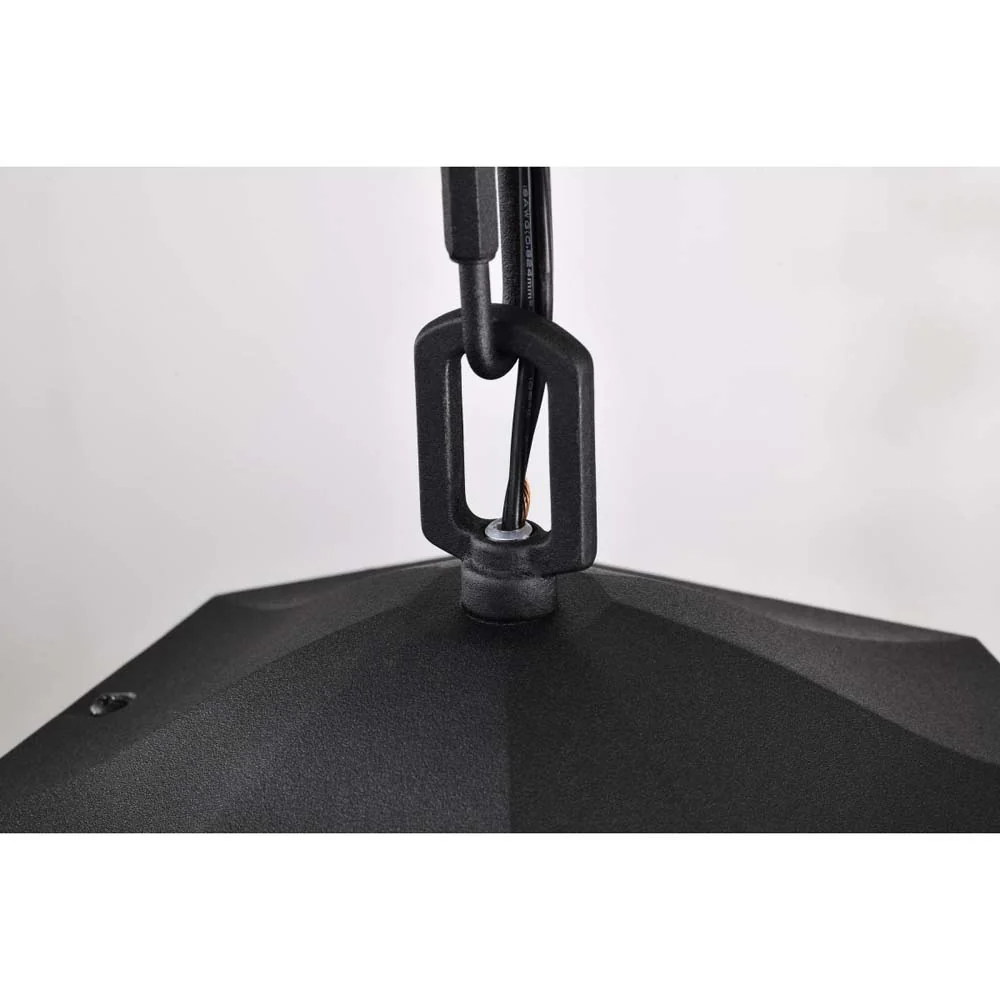 Raiden Outdoor 14.5-in Hanging Light Matte Black Finish w/ Clear Seedy Glass - Image 4