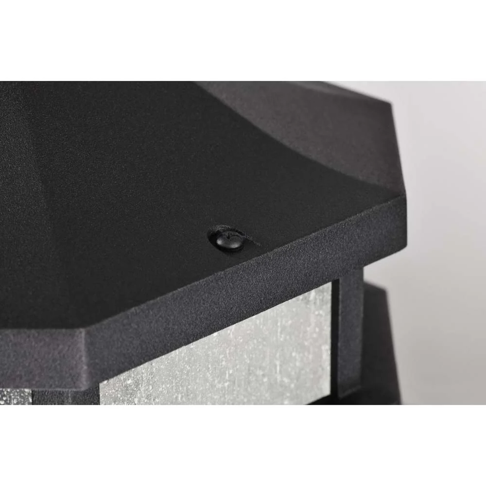 Raiden Outdoor 14.5-in Hanging Light Matte Black Finish w/ Clear Seedy Glass - Image 5
