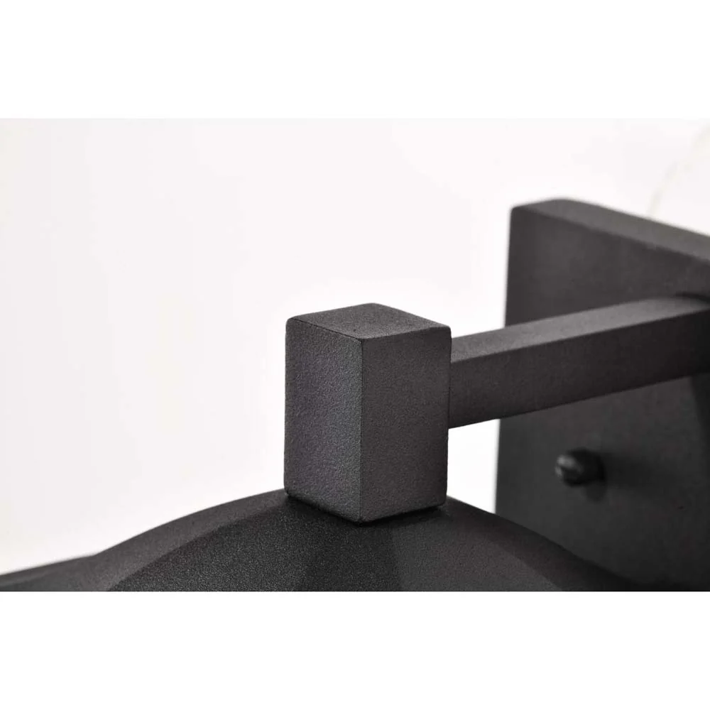 Raiden Outdoor 14-in Wall Light Matte Black Finish w/ Clear Seedy Glass 120v - Image 4