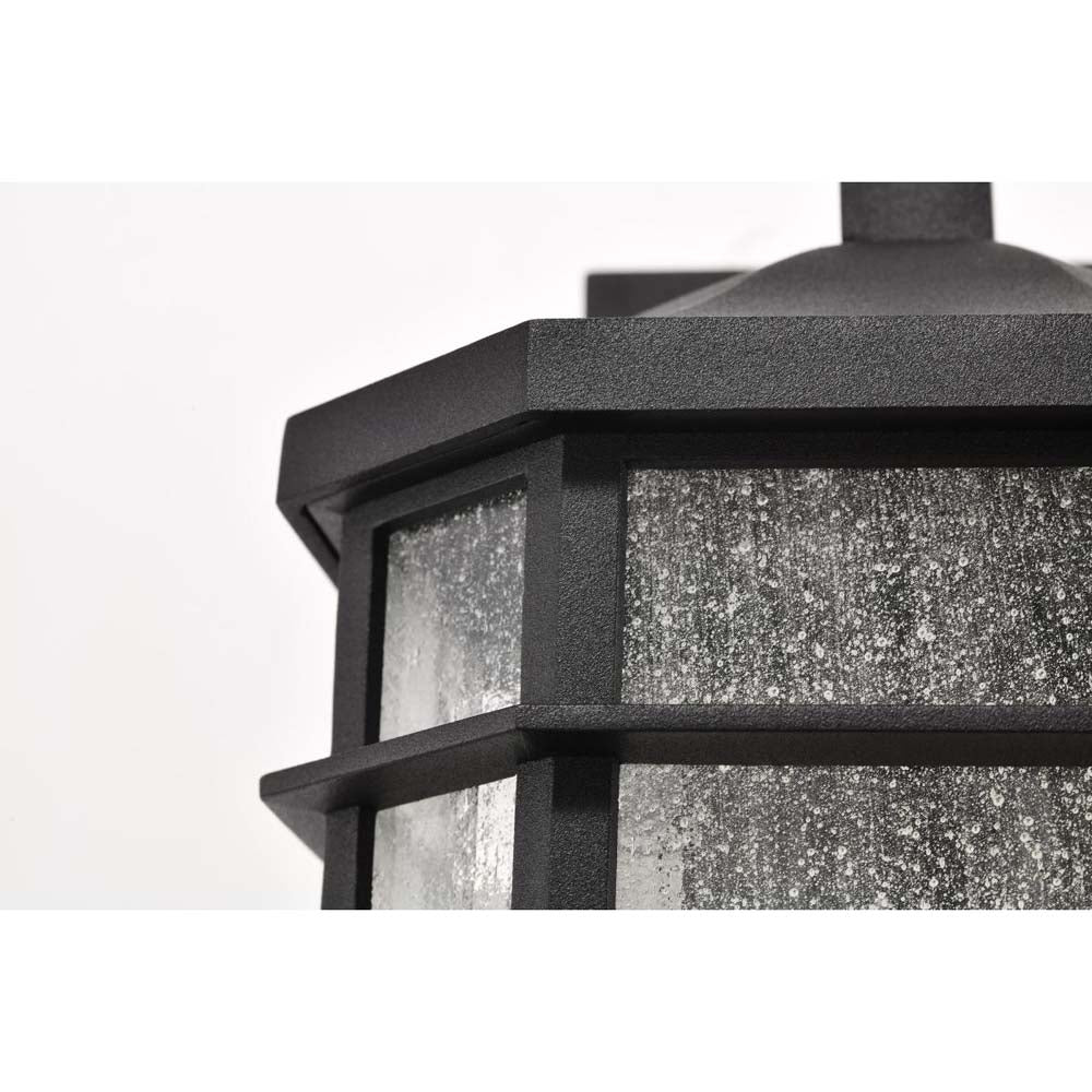 Raiden Outdoor 14-in Wall Light Matte Black Finish w/ Clear Seedy Glass 120v - Image 5